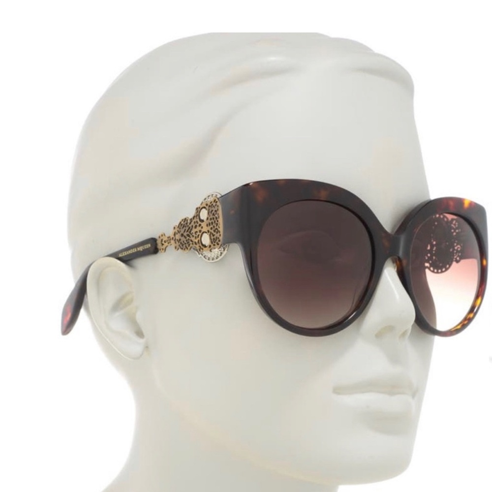 Alexander McQueen rounded cat eye sunglasses